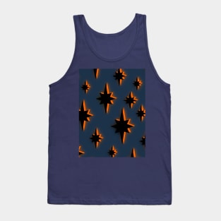 Star Pattern in Black, Blue and Orange Tank Top